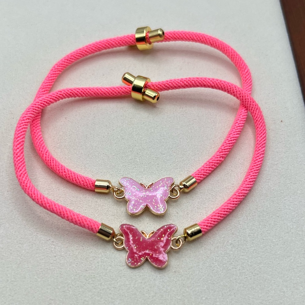 Handmade pink butterfly bracelets  !BOTH SOLD SEPARATELY !